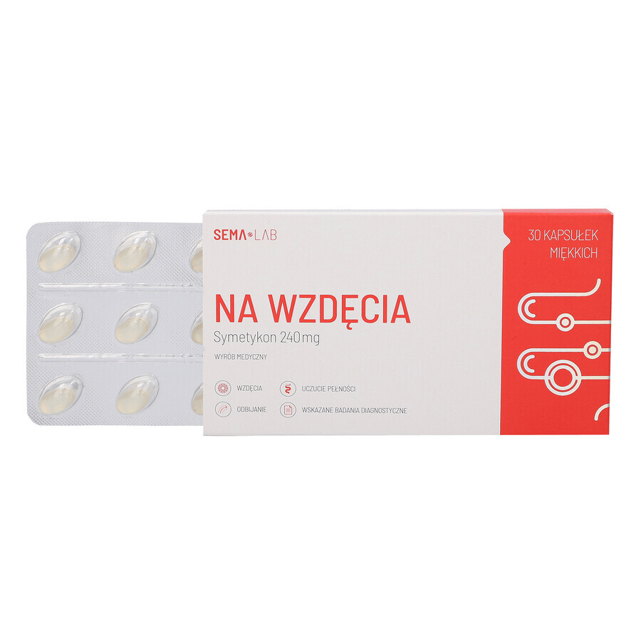 SEMA Lab Pentru flatulență 240 mg, 30 capsule moi