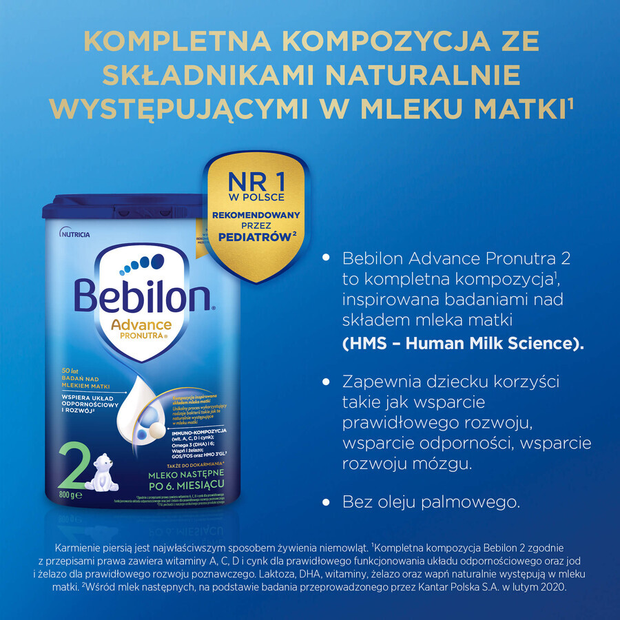 Bebilon Advance Pronutra 2, follow-on milk, over 6 months, 800 g