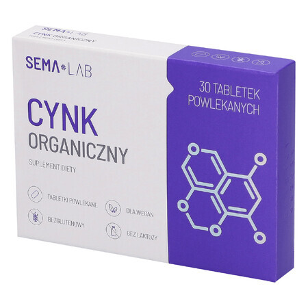 SEMA Lab Organic Zinc, 30 comprimate filmate