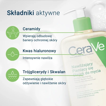 Ulei de curățare spumant-hidratant CeraVe, cu ceramide, piele normal-uscatǎ, 473 ml, L'Oréal
