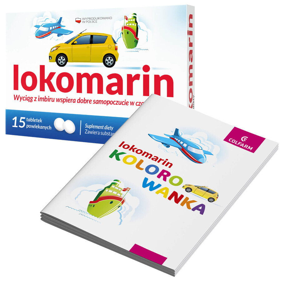 Lokomarin, 15 film-coated tablets + free coloring book