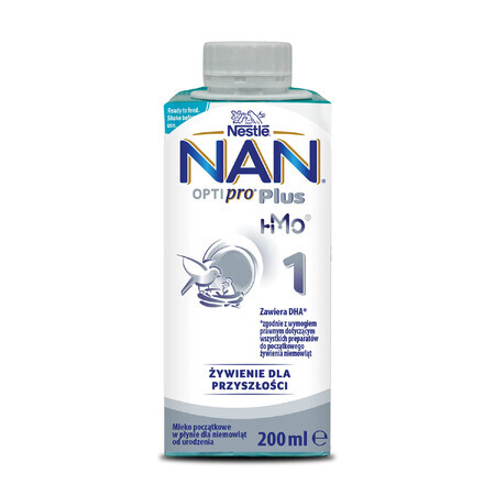 Nestle NAN Optipro Plus 1 HM-O, trinkfertige Säuglingsmilch für Säuglinge ab Geburt, 200 ml