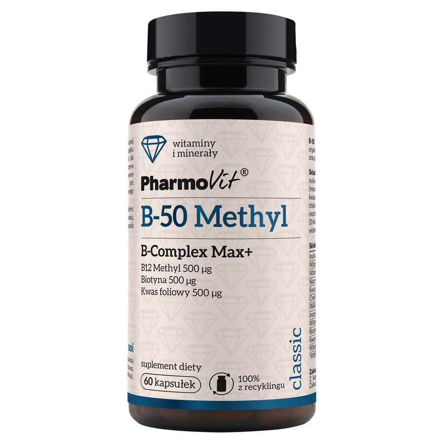 PharmoVit B-50 Methyl B-Complex Max+, 60 capsule