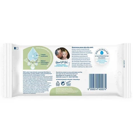 WaterWipes Soapberry Bio, șervețele umede, apă cu extract de săpun, de la naștere, 60 bucăți