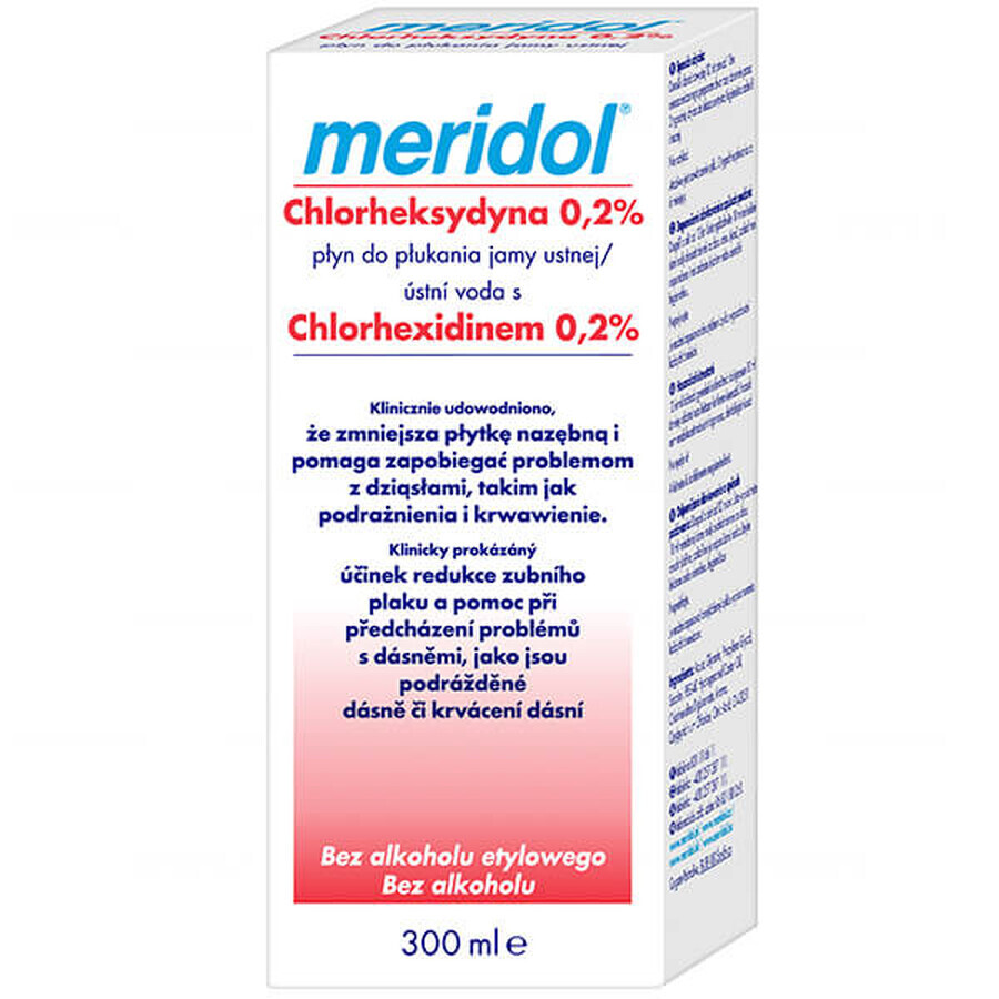 Meridol Clorhexidină 0,2%, apă de gură, fără alcool, 300 ml