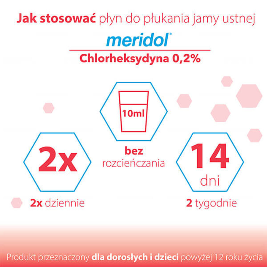 Meridol Clorhexidină 0,2%, apă de gură, fără alcool, 300 ml