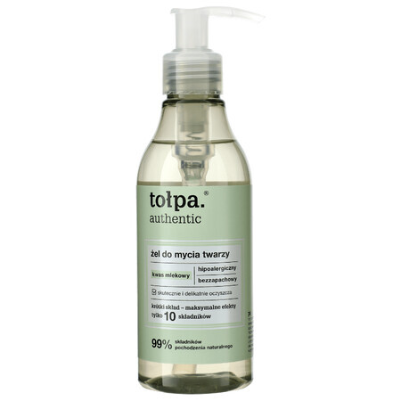 Tolpa Authentic, gel detergente per il viso, acido lattico, 195 ml