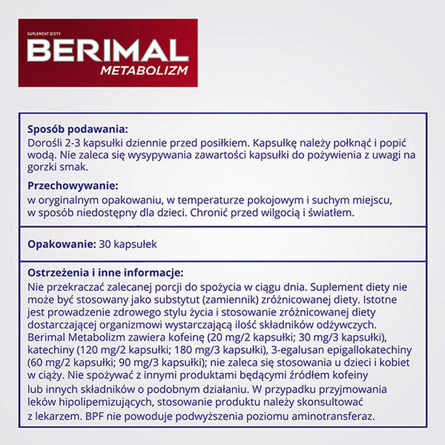 Berimal Metabolism, 30 Kapseln