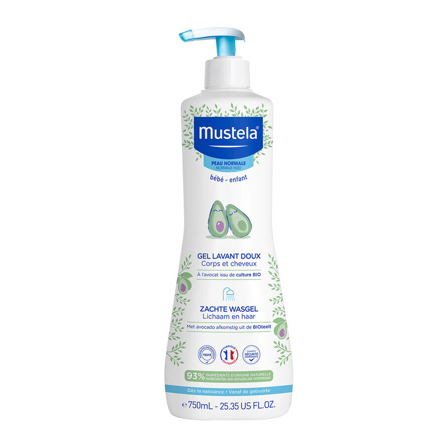 Mustela Bebe Enfant, sanftes Reinigungsgel für Körper und Kopf, ab Geburt, 750 ml