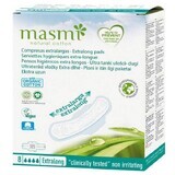 Masmi Natural Cotton Organic Cotton Gilled Extra Long Ultra Thin Sanitary Napkins Extra Long 8 Count