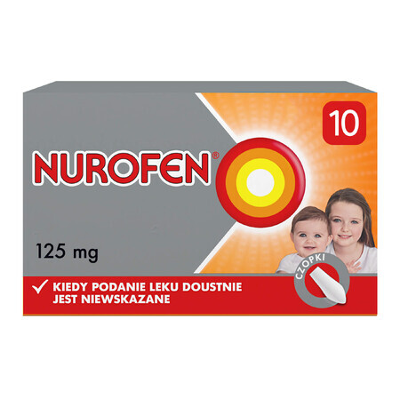 Nurofen for children 125 mg, suppositories, 10 pieces