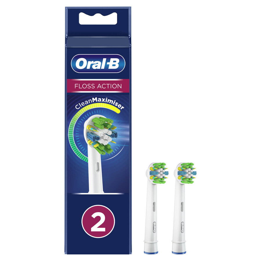 Oral-B Floss Action, Ersatzaufsätze für eine elektrische Zahnbürste Clean Maximiser, EB25-2, 2 Stück