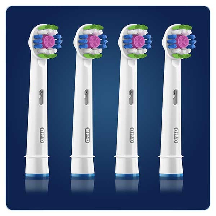 Oral-B 3D White, Ersatzaufsätze für Clean Maximiser elektrische Zahnbürste, EB4 3DW, 4 Stück