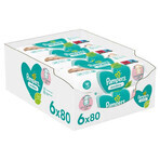 Pampers Sensitive, salviette umidificate, 6 x 80 pz.