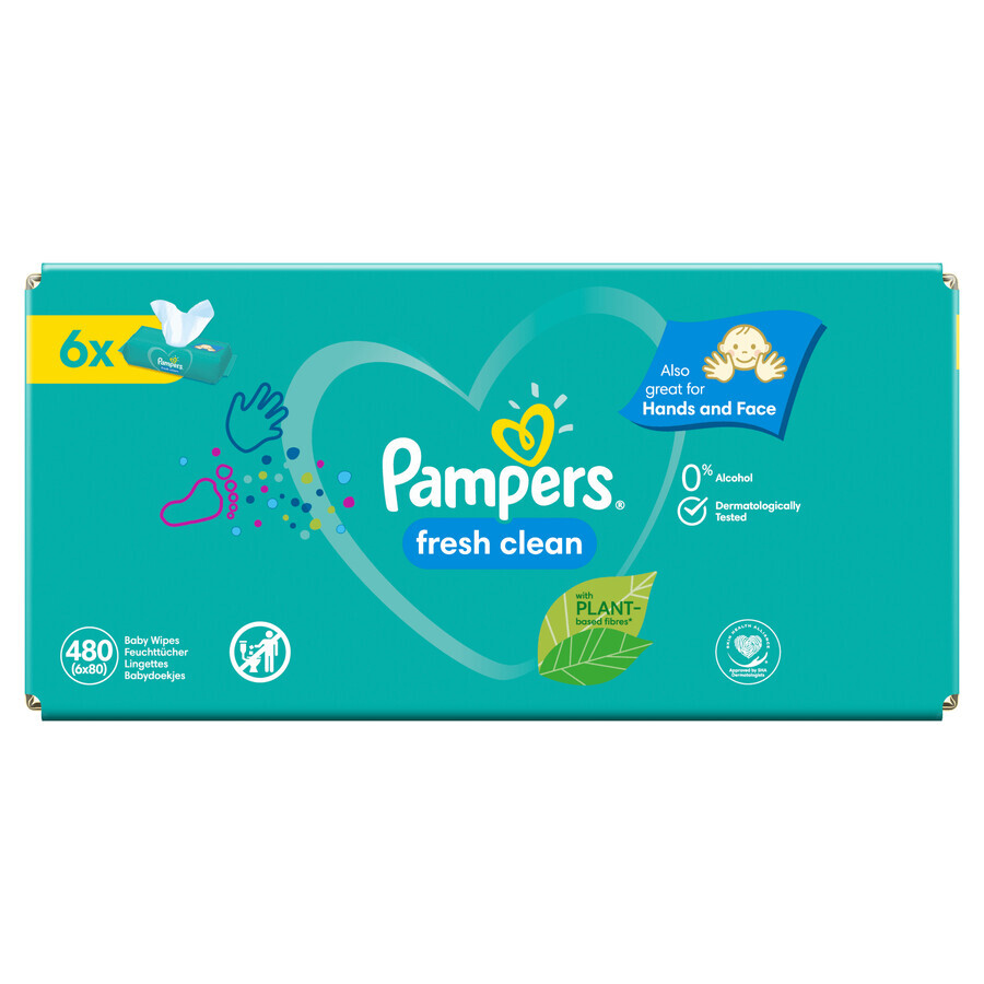 Pampers Fresh Clean, Feuchttücher, 6 x 80 Stück