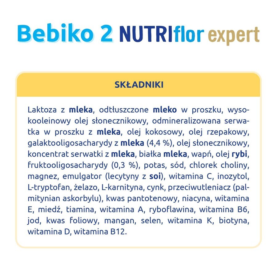 Bebiko 2 Latte di proseguimento Nutriflor Expert, oltre 6 mesi, 350 g