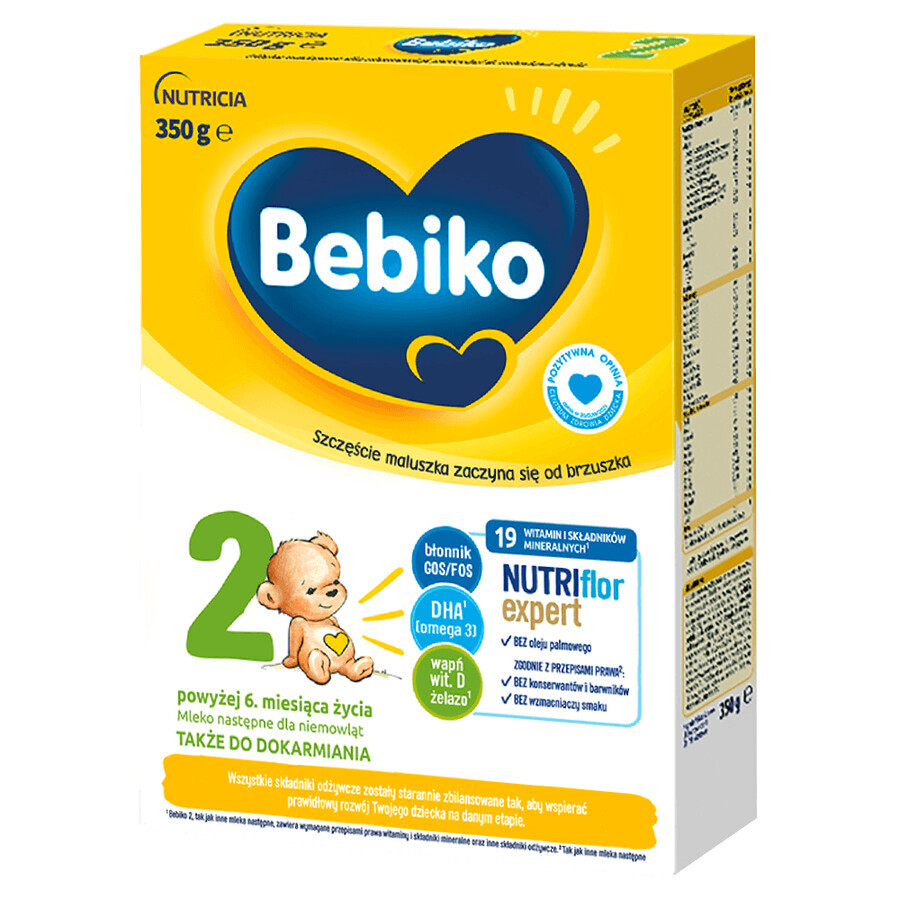 Bebiko 2 Latte di proseguimento Nutriflor Expert, oltre 6 mesi, 350 g