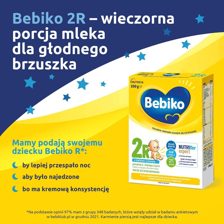 Bebiko 2R Nutriflor Expert, pappa di riso di proseguimento del latte, oltre 6 mesi, 350 g