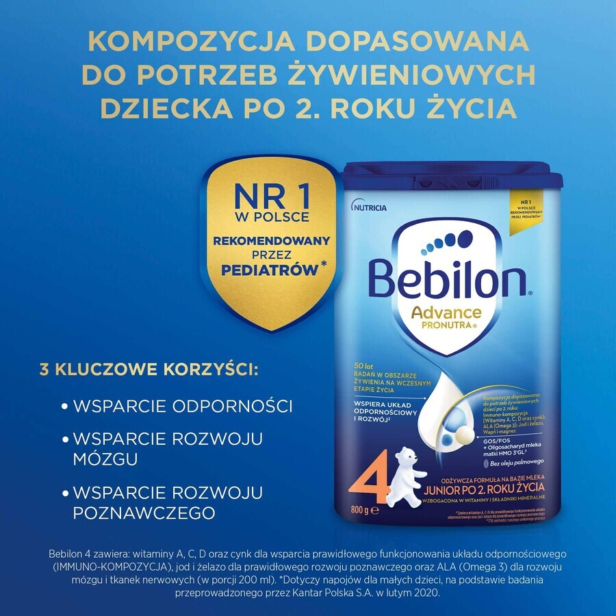 Bebilon Advance Pronutra 4 Junior, voedzame melkvoeding, vanaf 2 jaar, 800 g