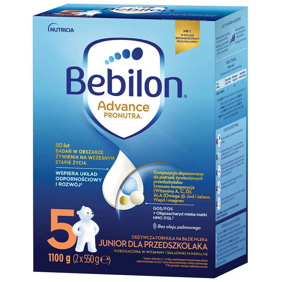 Bebilon Advance Pronutra 5 Junior, nährstoffreiche Milchnahrung, für Vorschulkinder, 1100 g