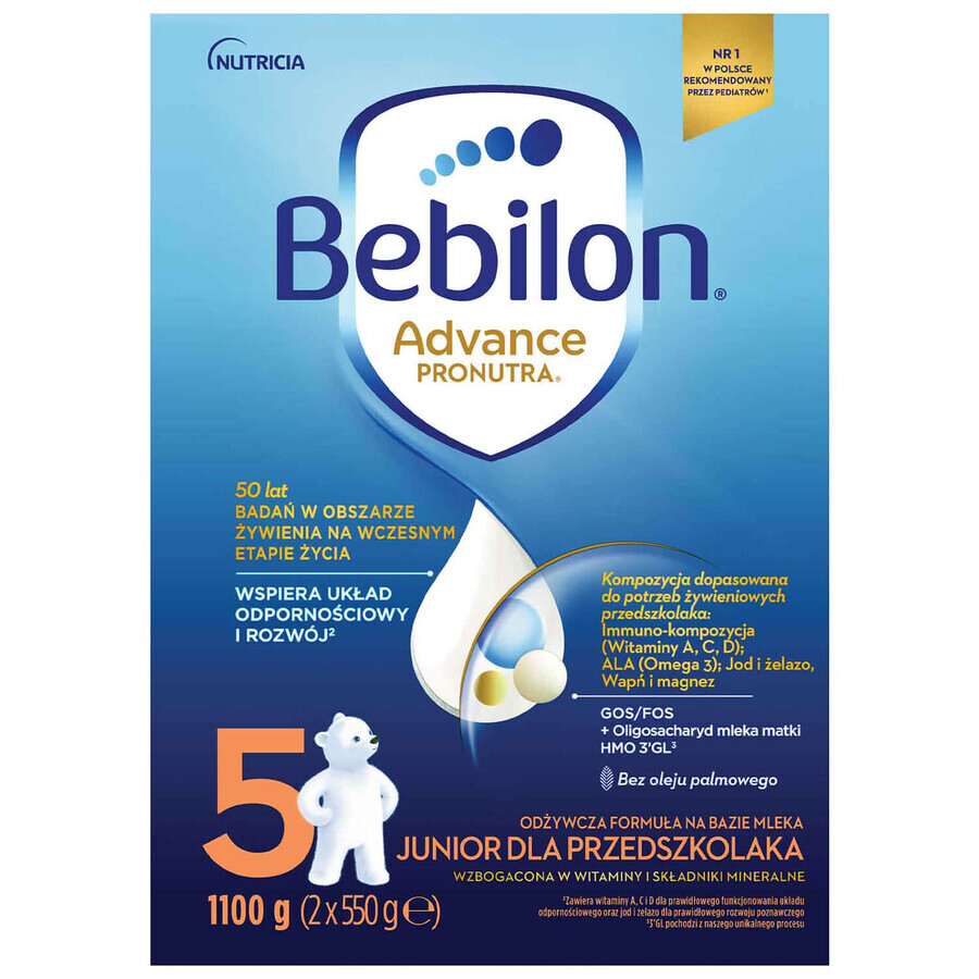 Bebilon Advance Pronutra 5 Junior, nährstoffreiche Milchnahrung, für Vorschulkinder, 1100 g