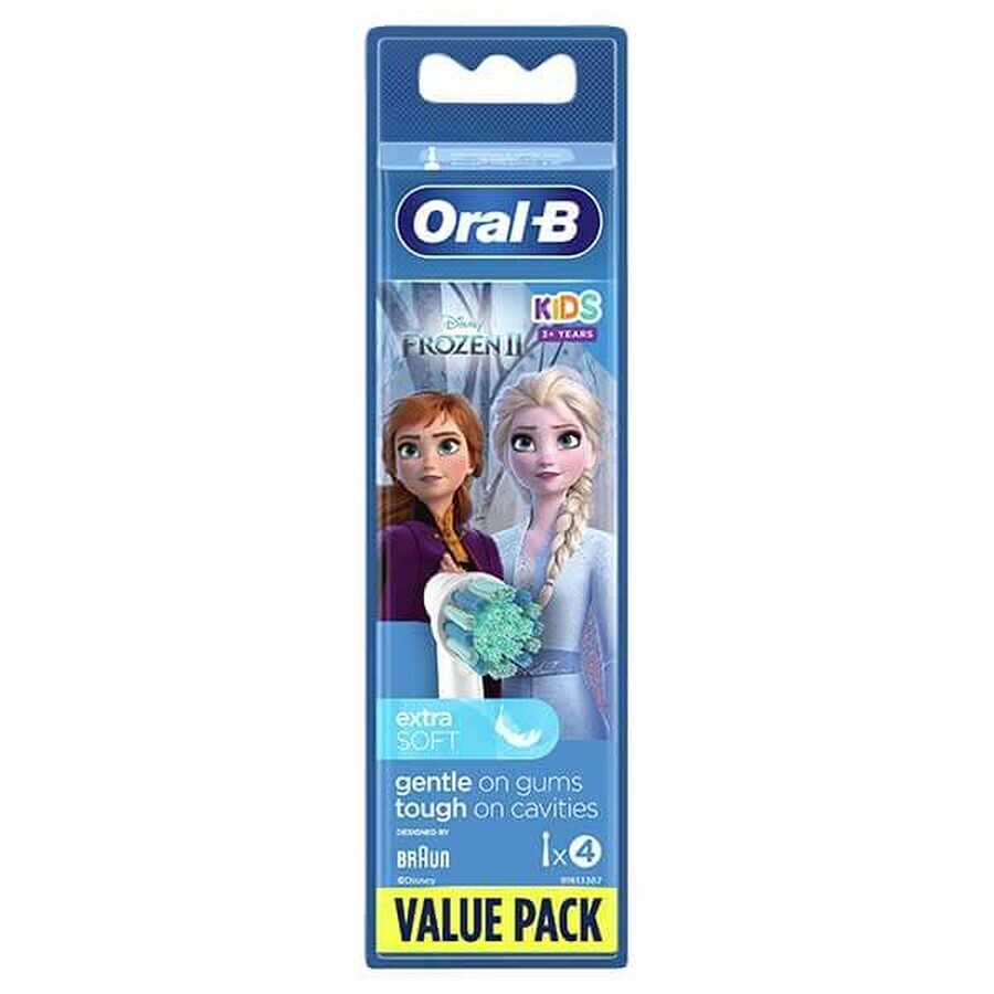 Oral-B Kids Stages Power, embouts de brosse à dents électrique, Frozen EB10s-4, plus de 3 ans, ultra doux, 4 pièces