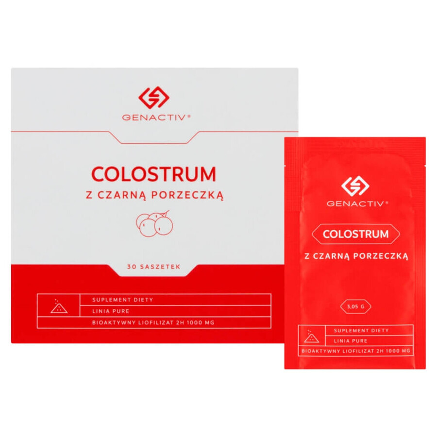 Genactiv Colostrum cu coacăz negru, pulbere, 3 g x 30 pliculețe