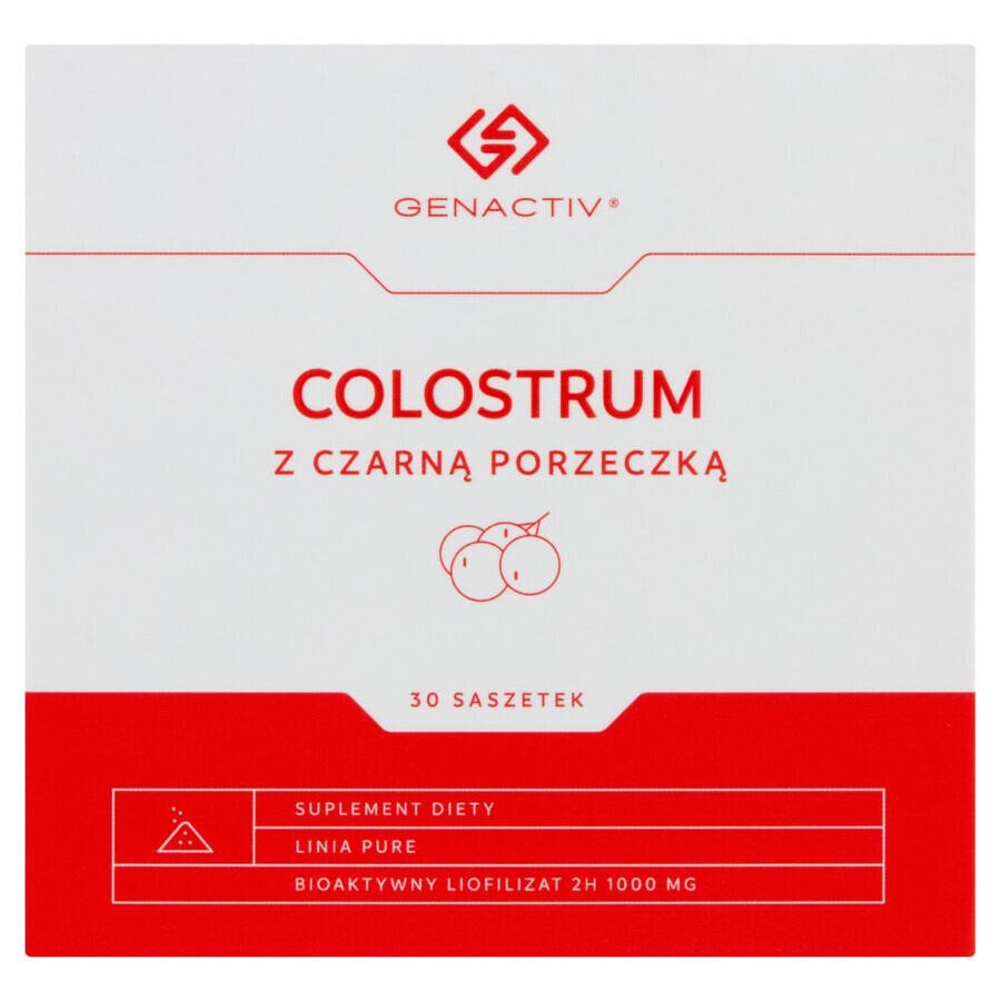 Genactiv Colostrum cu coacăz negru, pulbere, 3 g x 30 pliculețe