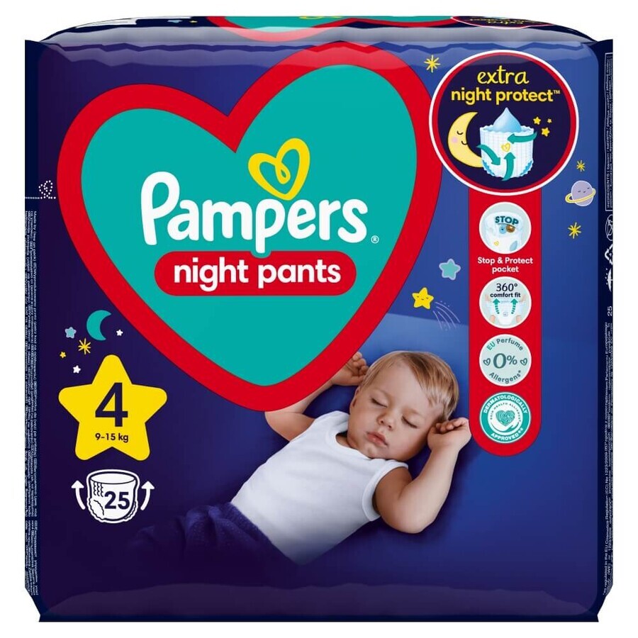 Pampers Night Pants, Windeln, Größe 4, 9-15 kg, 25 Stück