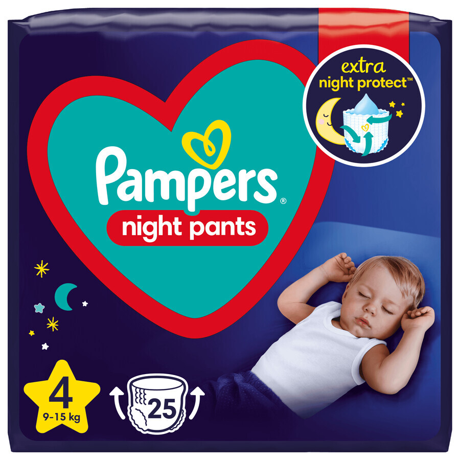 Pampers Night Pants, Windeln, Größe 4, 9-15 kg, 25 Stück