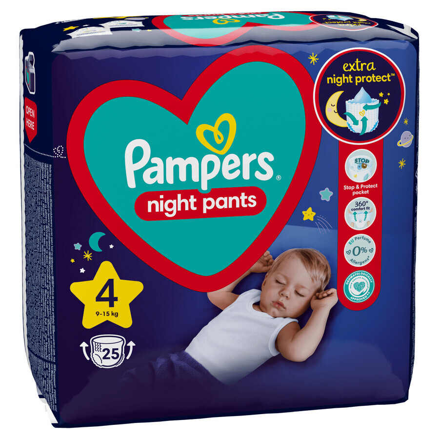 Pampers Night Pants, Windeln, Größe 4, 9-15 kg, 25 Stück