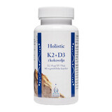 Holistic K2 + D3 e Olja, vitamina K 45 µg + vitamina D 50 µg , 60 capsule