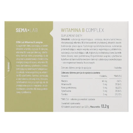 SEMA Lab Vitamin B-Komplex, 60 Filmtabletten