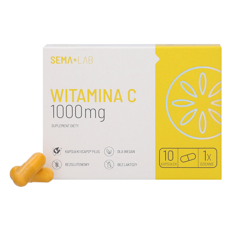 SEMA Lab Vitamina C 1000 mg, 10 capsule din celuloză