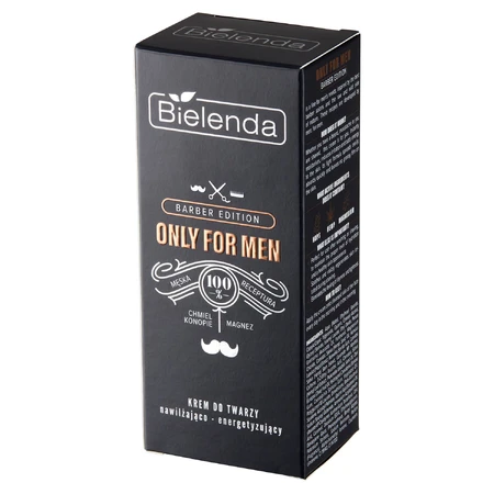 Bielenda Only For Men Barber Edition, feuchtigkeitsspendende und energiespendende Creme, 50 ml