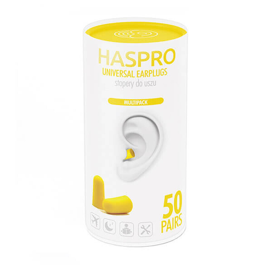 Haspro Tube, Ohrstöpsel, gelb, 100 Stück