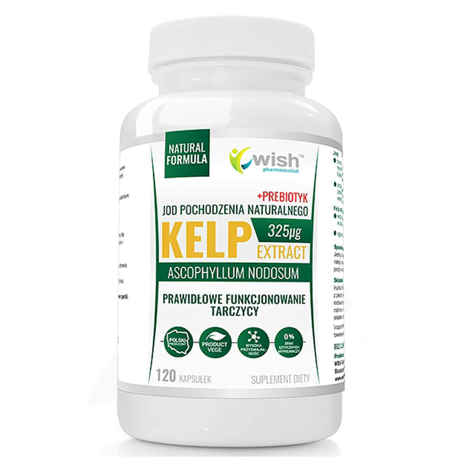 Wish Kelp Extract, Jod 325 µg + Präbiotikum, 120 Kapseln