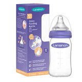 Lansinoh, Glasflasche mit langsam fließendem NaturalWave-Sauger, 160 ml