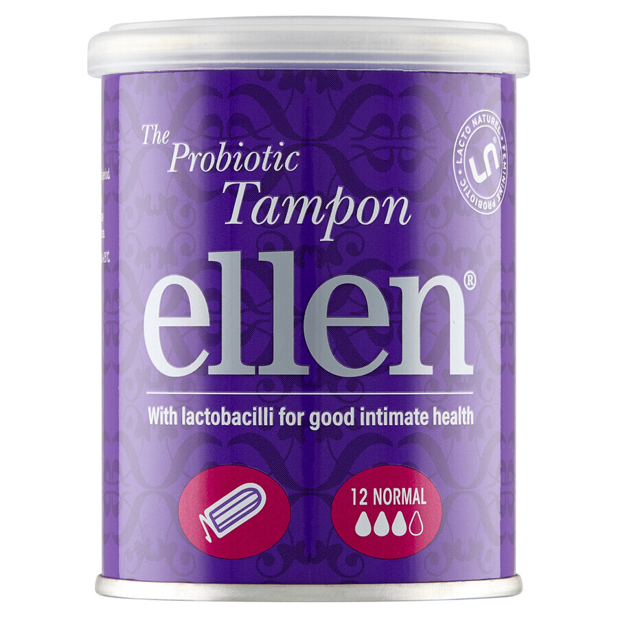 Ellen, probiotic tampons, normal, 12 pieces