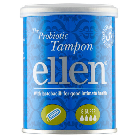 Ellen, tampoane probiotice, super, 8 bucăți