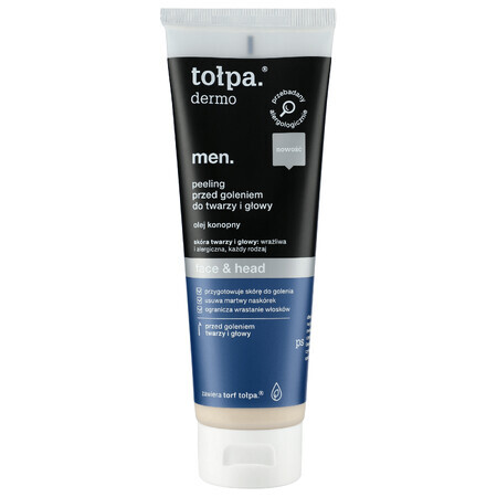 Tolpa Dermo Men Face &amp; Head, Peeling vor der Rasur für Gesicht und Kopf, 100 ml