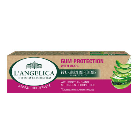 L'Angelica, Zahnpasta mit Aloe vera, Zahnfleischschutz, 75 ml