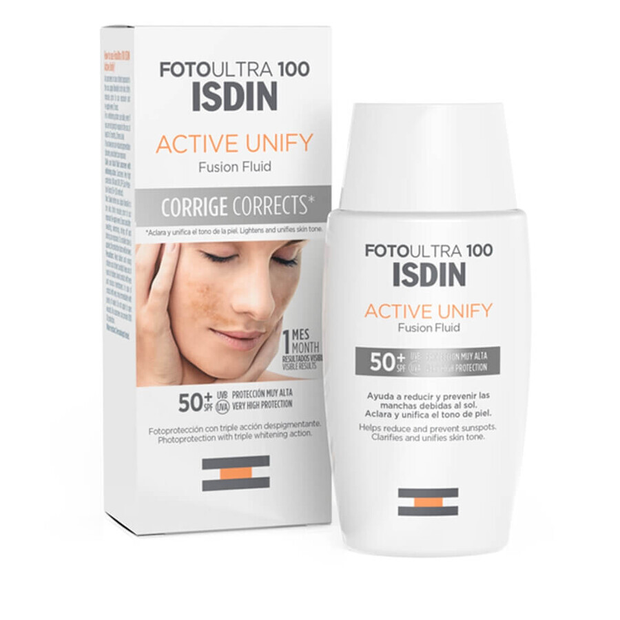 Isdin Fotoultra 100 Active Unify, fluid correcting imperfections, SPF 50+, 50 ml