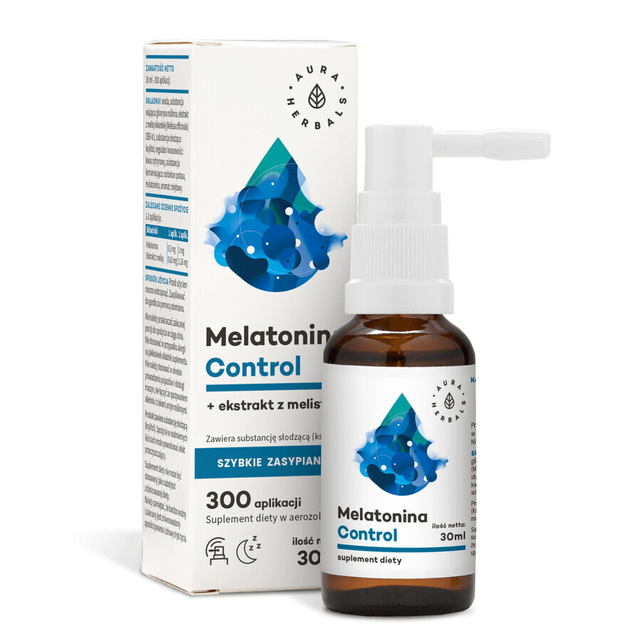 Aura Herbals Melatonin Control + Melissa extract, aerosol, 30 ml