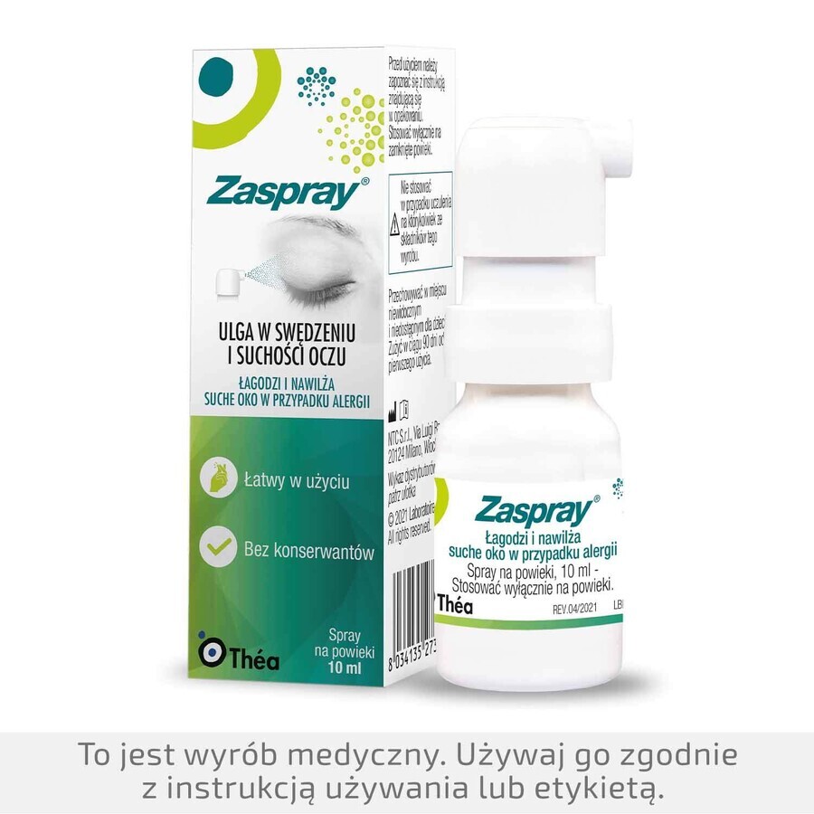 Zaspray, beruhigendes Augenlidspray, 10 ml