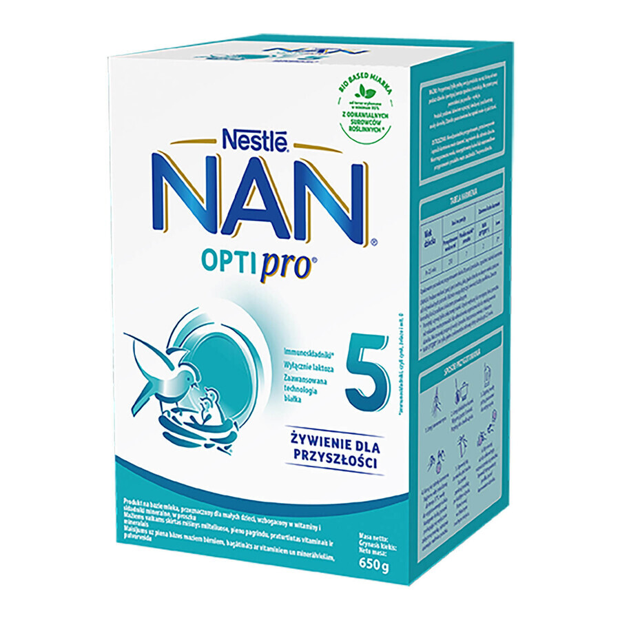 Nestle NAN Optipro 5, Junior Formula Milch für Kinder ab 2,5 Jahren, 650 g