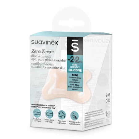 Suavinex SX Pro Zero, suzetă, silicon, fiziologică, pentru copii prematuri și nou-născuți până la 2 luni, 1 buc