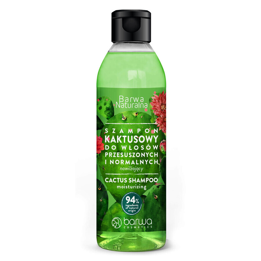 Barwa Natural, shampoo al cactus per capelli secchi e normali, idratante, 300 ml