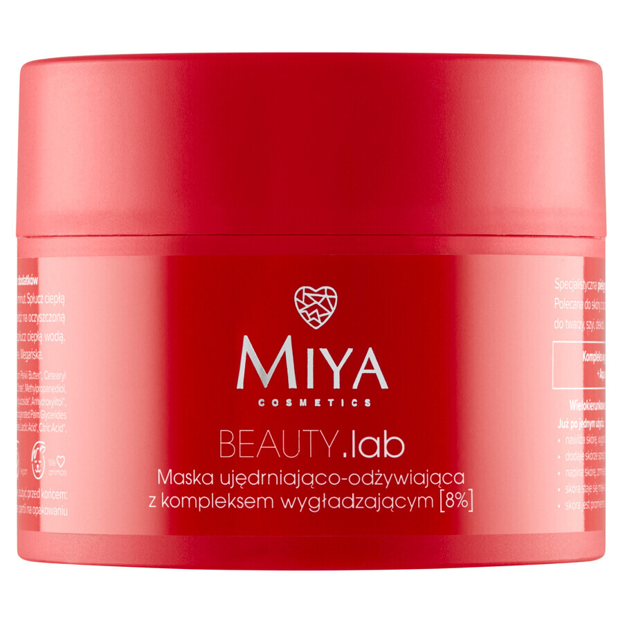 Miya BEAUTY.lab, mascarilla reafirmante y revitalizante con complejo alisante 8%, 50 ml