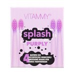 Vitammy Splash, Schallzahnbürstenaufsätze für Kinder, lila, ab 8 Jahren, 4 Stück